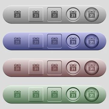 Calendar icons on horizontal menu bars Illustrazione stock