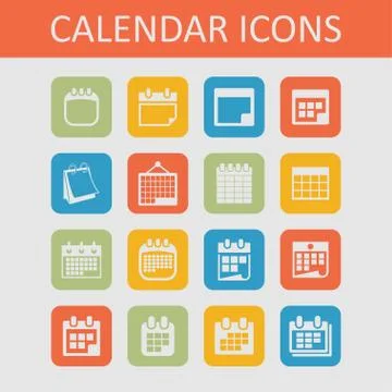 Calendar icons Stock Illustration