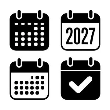 Calendar Icons Set 2027 Vector Stock Illustration