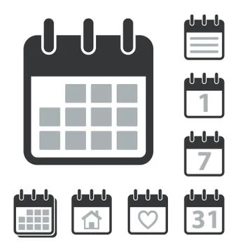 Calendar Icons Set Illustrazione stock