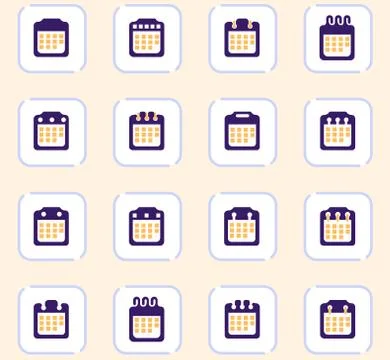Calendar icons set Stock Illustration