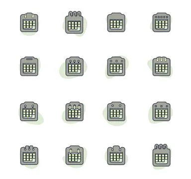 Calendar icons set Stock Illustration