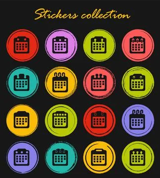 Calendar icons set Stock Illustration