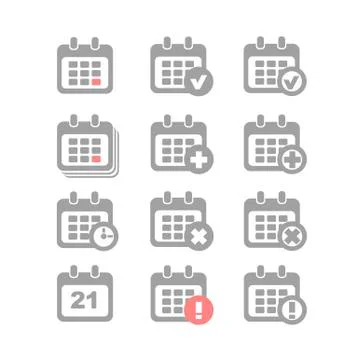 Calendar icons set vector Stockillustratie