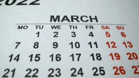 Calendar with an important event for 8 March, International Women's Day. 2022 Stock Footage 172394114