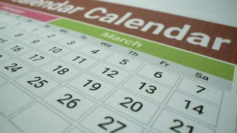 Calendar with an important event for 8 March, International Women's Day. 2024 Stock Footage 263292208