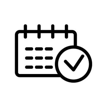 Calendar is an important vector icon. Isolated contour symbol illustration Illustrazione stock