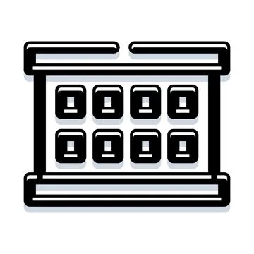 Calendar interface grid displaying dates and days Illustration