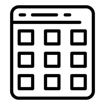 Calendar interface icon, outline style Illustrazione stock
