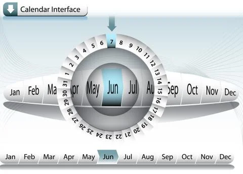 Calendar interface Stock Illustration