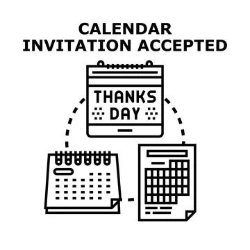 Calendar invitation accepted concept preparing for event day Ilustración de archivo