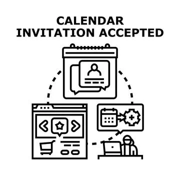 Calendar invitation accepted concept vector illustration Stock Illustration