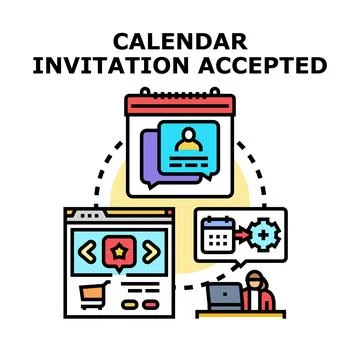 Calendar invitation accepted concept vector illustration Stock Illustration