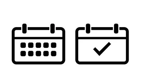 Calendar ion Set. Stock Illustration