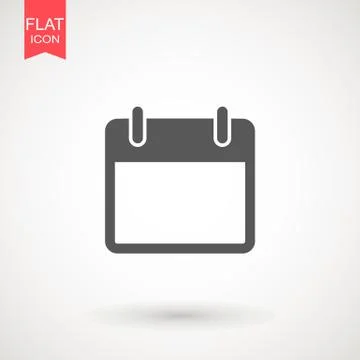 Calendar Isolated Flat Web Mobile Icon Vector Sign Symbol Button Element Silh Stock Illustration