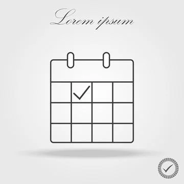 Calendar Isolated Flat Web Mobile Icon Sign Symbol Button Element Silhouette Stock Photos