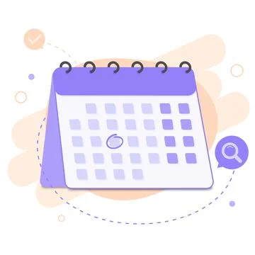 Calendar isometric icon with selected date. Time management and deadline concept Stock Illustration
