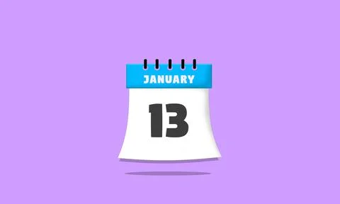 Calendar january 13 Stock Illustration