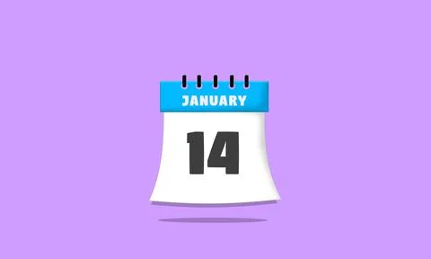 Calendar january 14 Stock Illustration