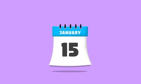Calendar january 15 Stock Illustration