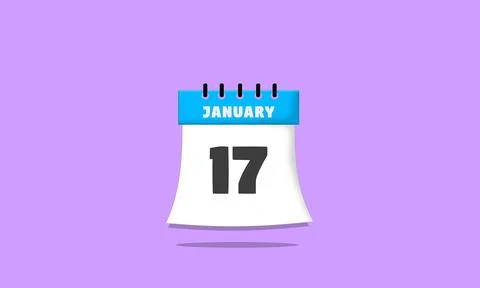 Calendar january 17 Stock Illustration