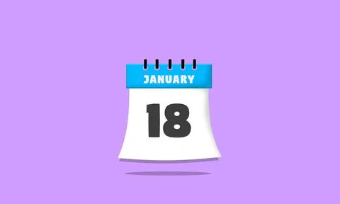 Calendar january 18 Stock Illustration