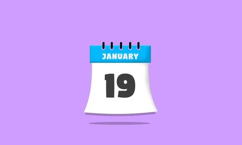 Calendar january 19 Stock Illustration