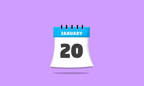 Calendar january 20 Stock Illustration