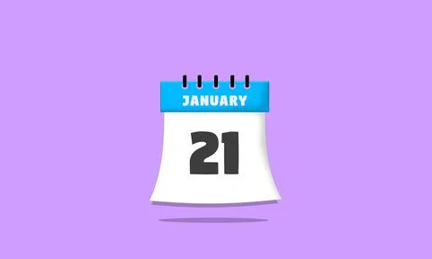Calendar january 21 Stock Illustration