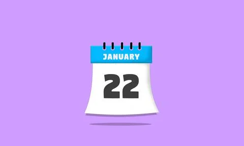Calendar january 22 Stock Illustration