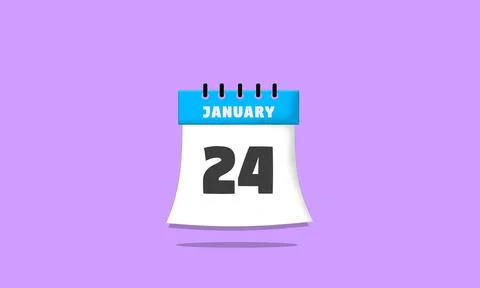 Calendar january 24 Stock Illustration