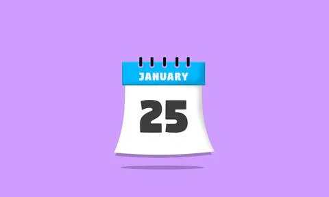 Calendar january 25 Stock Illustration