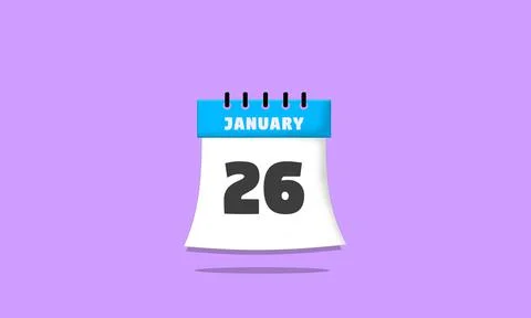 Calendar january 26 Stock Illustration
