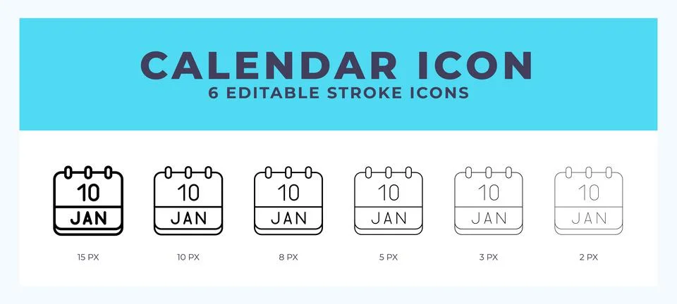 Calendar january icon vector for web. And mobile app. Editable stroke outli.. Stock Illustration