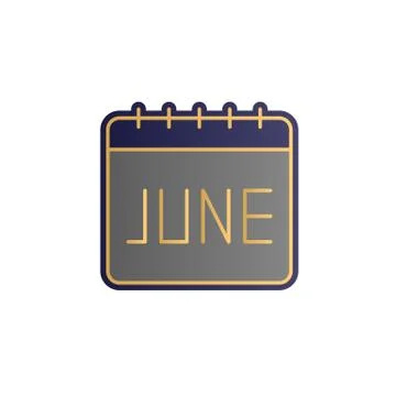 Calendar, june color gradient vector icon Stock Illustration