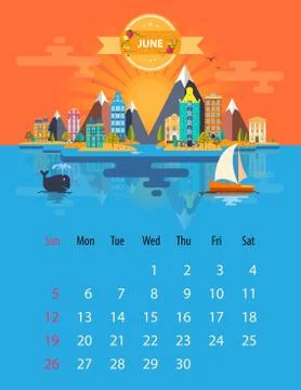 Calendar of june Stock Illustration