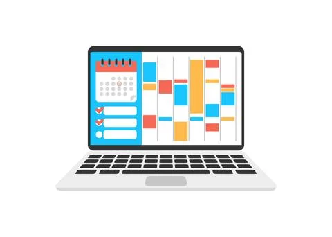 Calendar on laptop 스톡 일러스트
