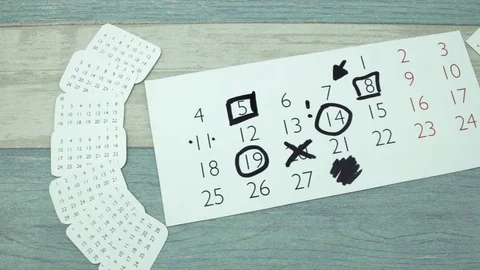 Calendar leaf with tags Stock Footage 87061915