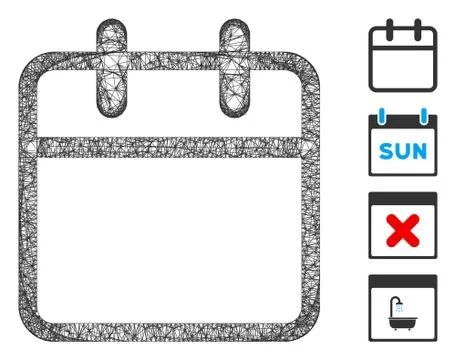 Calendar Leaf Web Vector Mesh Illustration Illustrazione stock
