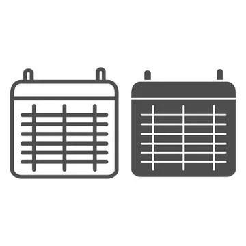 Calendar line and solid icon. Sport calendar illustration isolated on white Stock Illustration