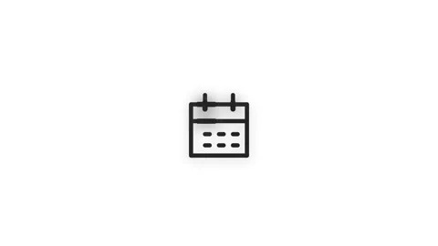 Calendar Line Icon Animation Loop White Background Stock Footage 337870731
