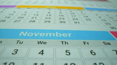 Calendar. Macro shot of important date in the calendar. 2022, 2023, 2024 year Stock Footage 271025969