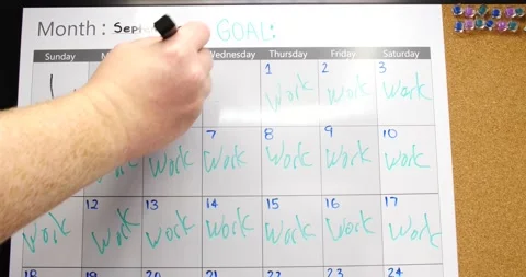 Calendar with man and riding work on it business concept Stock Footage 206580930