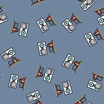 Calendar management administrative assistant vector seamless pattern Stock Illustration