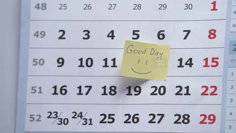 Calendar Mark Off Days Go By Time. Wishing GOOD DAY Stock Footage 154627690