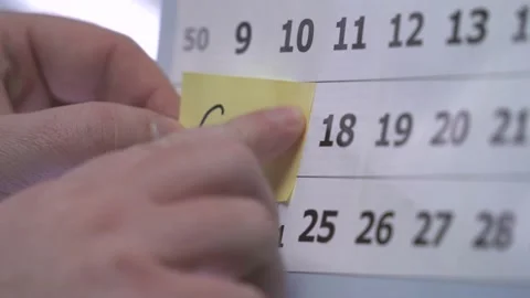 Calendar Mark regular traning in gym. Sport concept Stock Footage 154898023