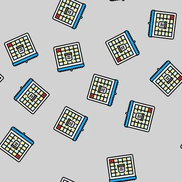 Calendar marked date death vector seamless pattern Stock Illustration