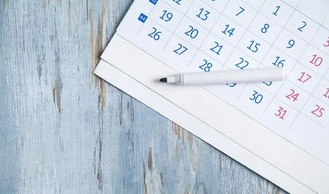 Calendar with a marker. Date, Time Stock Photos