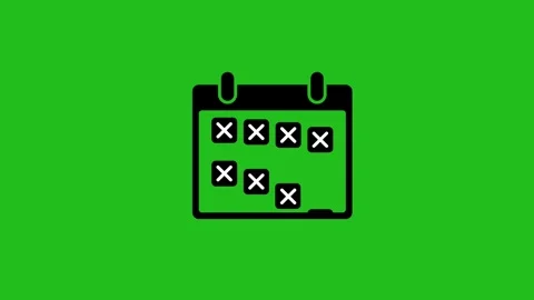 Calendar marker highlighting Green Screen Animation (Chroma Key) 4K Stock-Footage 334858173