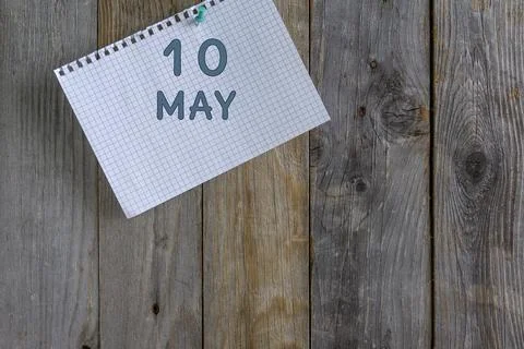Calendar with May 10 date. Concept of the day of the year. Stock Photos